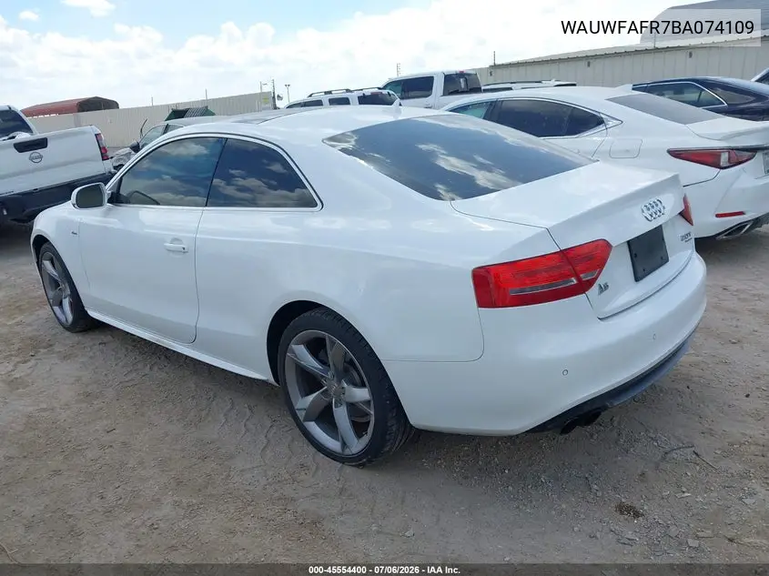 2011 Audi A5 2.0T Premium VIN: WAUWFAFR7BA074109 Lot: 45554400