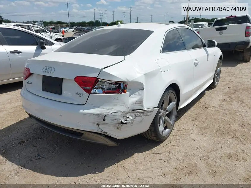 2011 Audi A5 2.0T Premium VIN: WAUWFAFR7BA074109 Lot: 45554400
