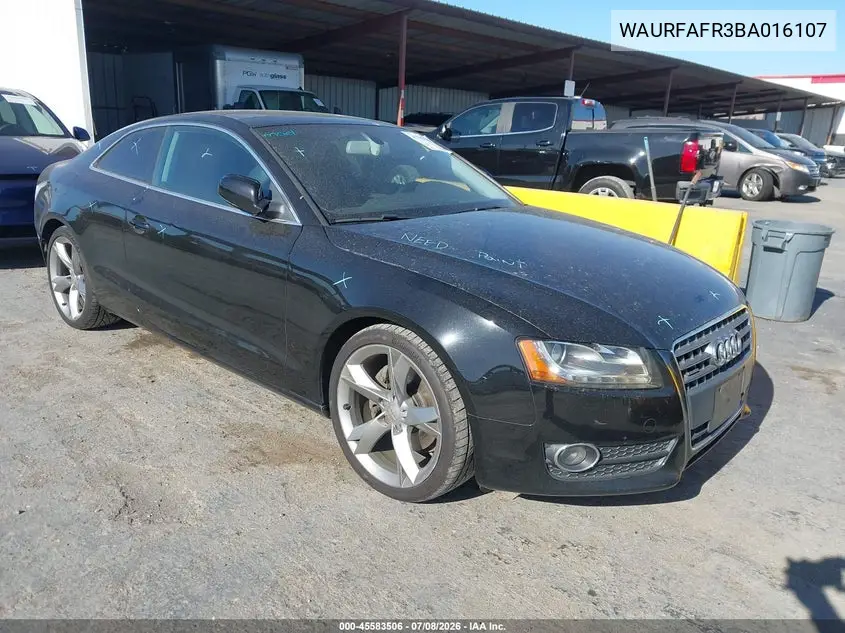 2011 Audi A5 2.0T Premium VIN: WAURFAFR3BA016107 Lot: 45583506