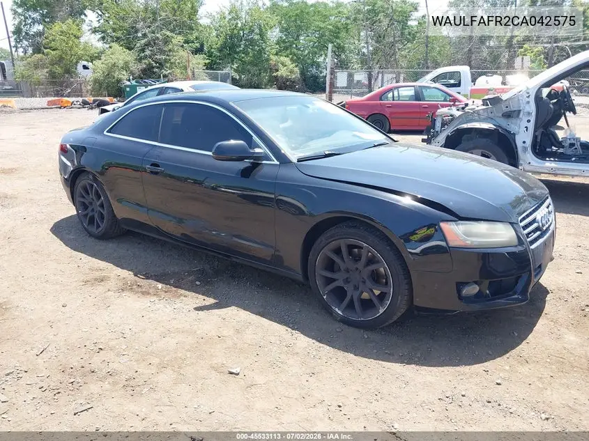 2012 Audi A5 2.0T Premium Plus VIN: WAULFAFR2CA042575 Lot: 45533113