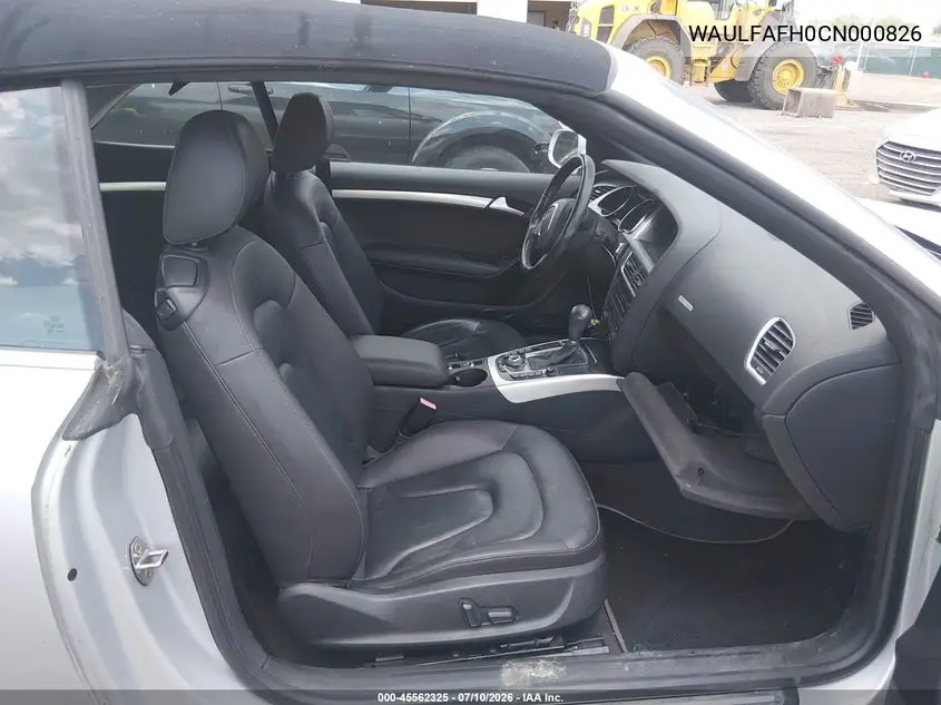 2012 Audi A5 2.0T Premium VIN: WAULFAFH0CN000826 Lot: 45562325