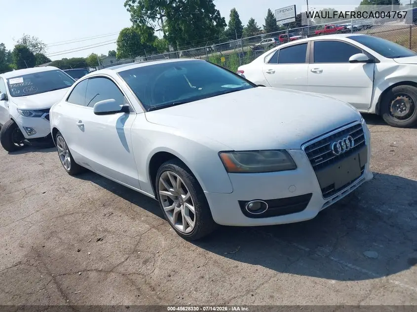 2012 Audi A5 2.0T Premium Plus VIN: WAULFAFR8CA004767 Lot: 45628330