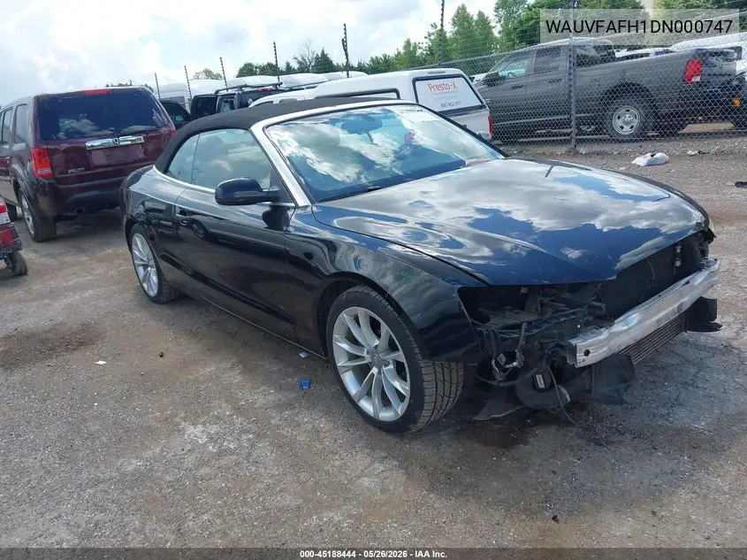 2013 Audi A5 2.0T Premium VIN: WAUVFAFH1DN000747 Lot: 45188444