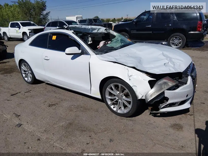 2013 Audi A5 2.0T Premium VIN: WAULFAFR1DA064343 Lot: 45486227