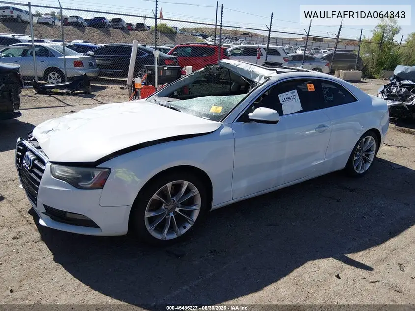 2013 Audi A5 2.0T Premium VIN: WAULFAFR1DA064343 Lot: 45486227
