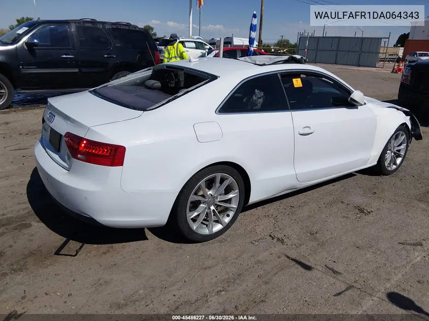 2013 Audi A5 2.0T Premium VIN: WAULFAFR1DA064343 Lot: 45486227
