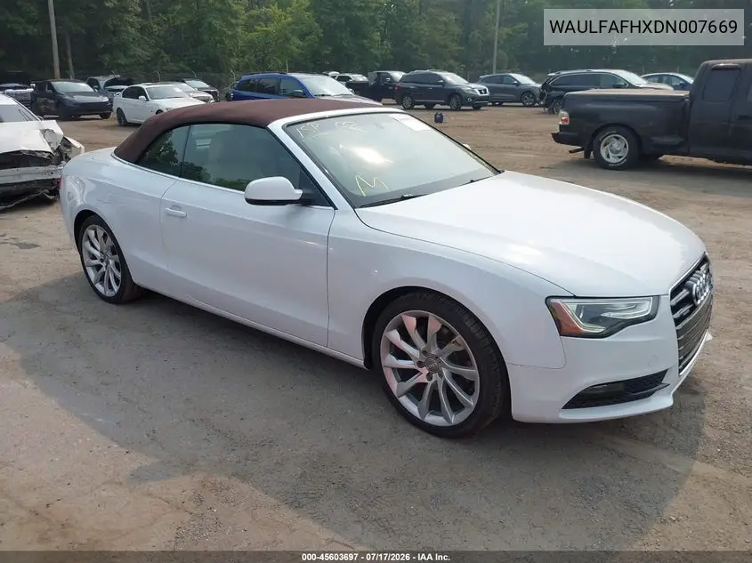 2013 Audi A5 2.0T Premium VIN: WAULFAFHXDN007669 Lot: 45603697