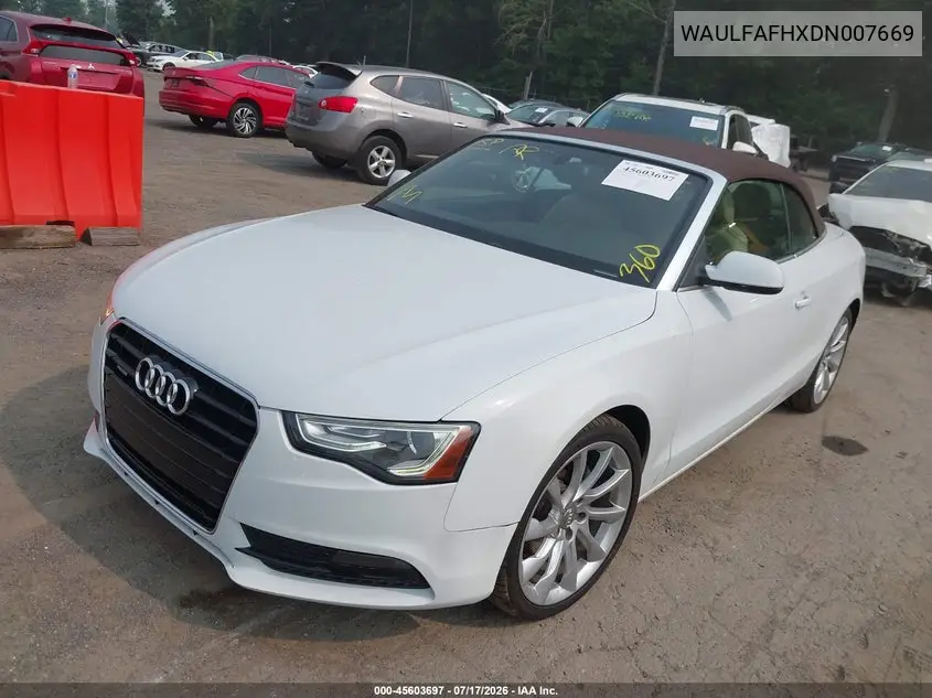 2013 Audi A5 2.0T Premium VIN: WAULFAFHXDN007669 Lot: 45603697