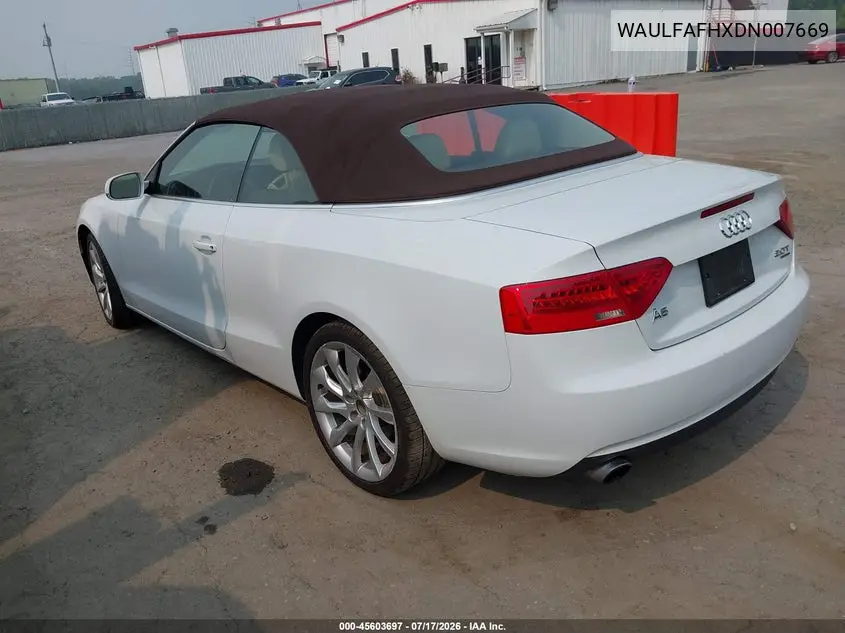 2013 Audi A5 2.0T Premium VIN: WAULFAFHXDN007669 Lot: 45603697
