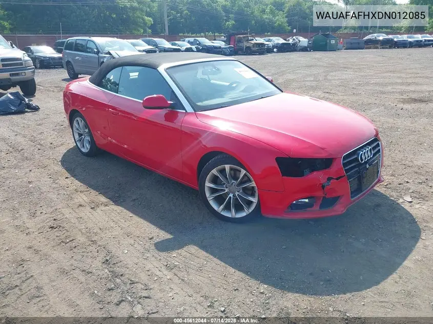 2013 Audi A5 2.0T Premium VIN: WAUAFAFHXDN012085 Lot: 45612044