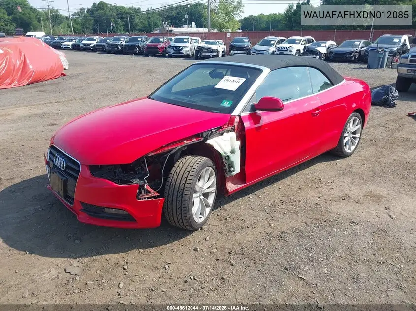 2013 Audi A5 2.0T Premium VIN: WAUAFAFHXDN012085 Lot: 45612044