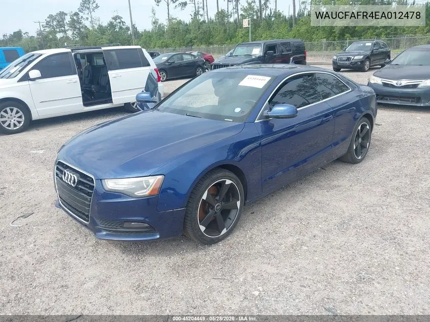 2014 Audi A5 2.0T Premium VIN: WAUCFAFR4EA012478 Lot: 45204449