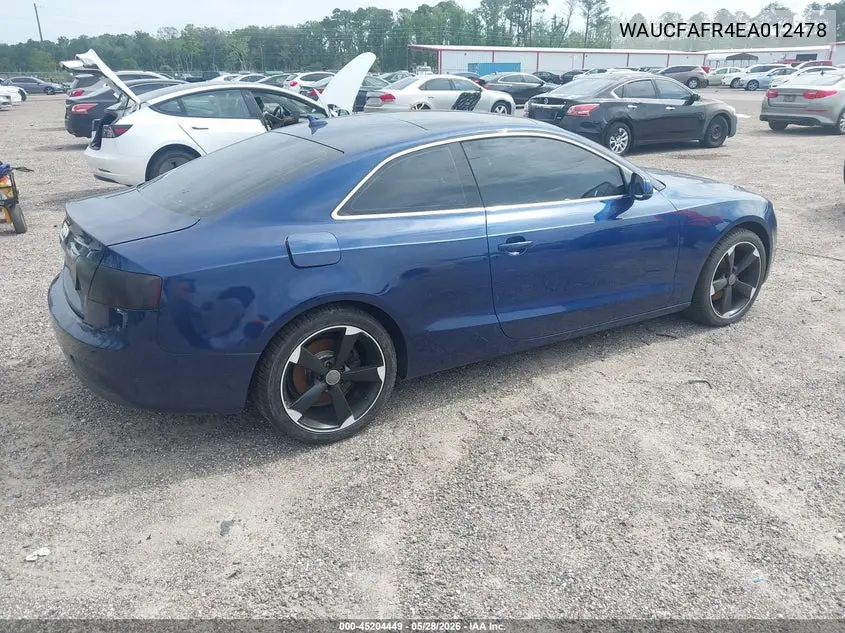 2014 Audi A5 2.0T Premium VIN: WAUCFAFR4EA012478 Lot: 45204449