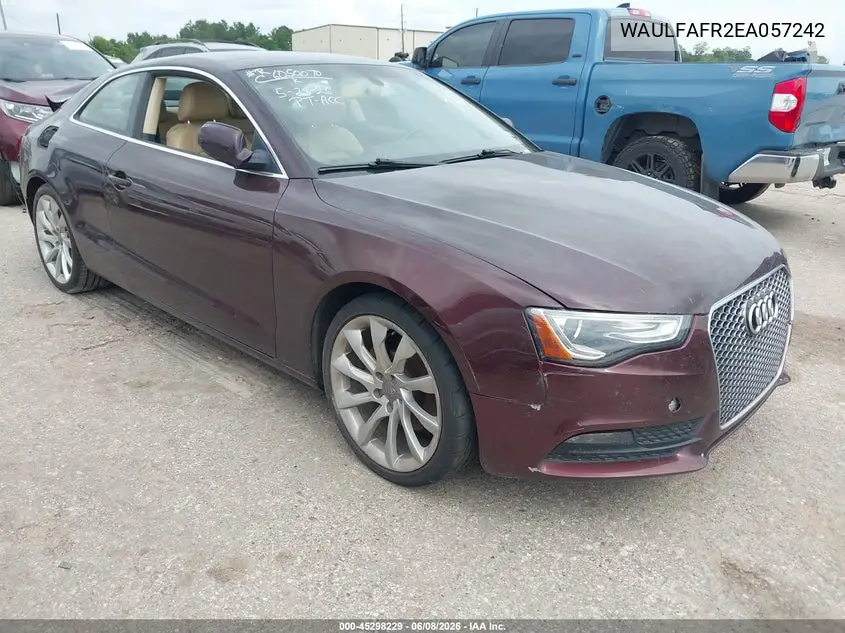 2014 Audi A5 2.0T Premium VIN: WAULFAFR2EA057242 Lot: 45298229