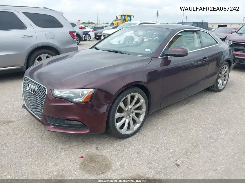 2014 Audi A5 2.0T Premium VIN: WAULFAFR2EA057242 Lot: 45298229