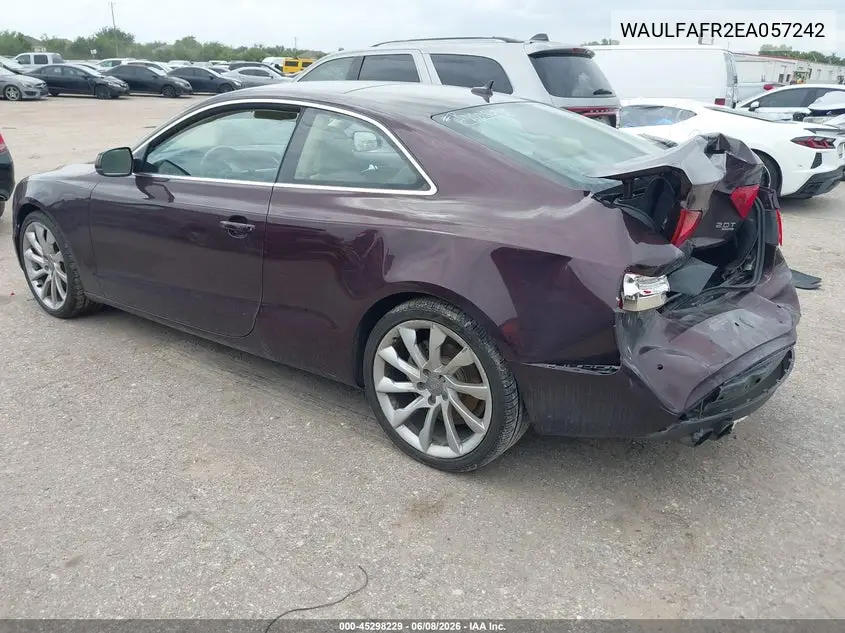 2014 Audi A5 2.0T Premium VIN: WAULFAFR2EA057242 Lot: 45298229