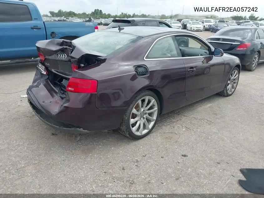2014 Audi A5 2.0T Premium VIN: WAULFAFR2EA057242 Lot: 45298229