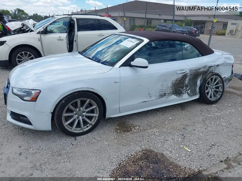 2015 Audi A5 2.0T Premium VIN: WAUMFAFH0FN004545 Lot: 45458941