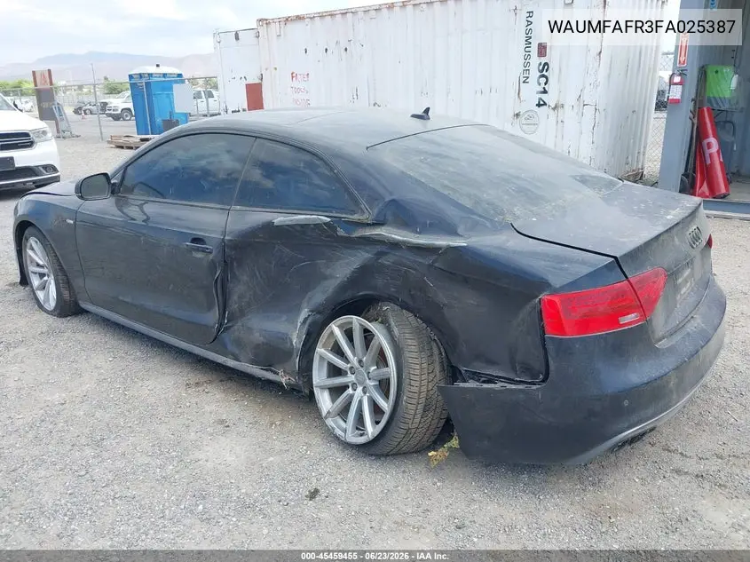 2015 Audi A5 2.0T Premium VIN: WAUMFAFR3FA025387 Lot: 45459455