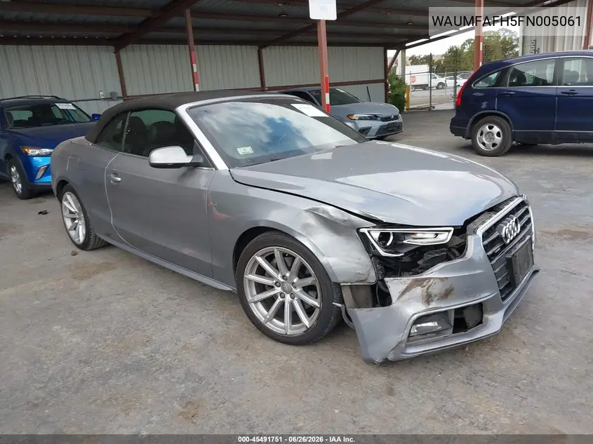 2015 Audi A5 2.0T Premium VIN: WAUMFAFH5FN005061 Lot: 45491751