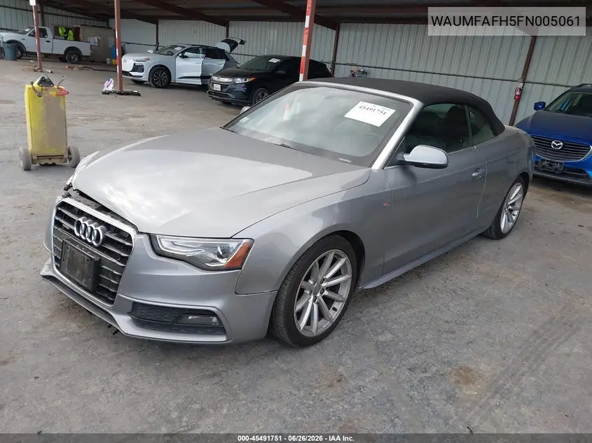 2015 Audi A5 2.0T Premium VIN: WAUMFAFH5FN005061 Lot: 45491751