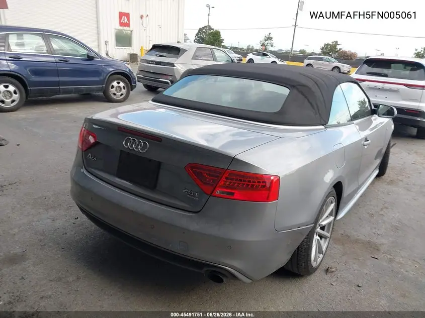 2015 Audi A5 2.0T Premium VIN: WAUMFAFH5FN005061 Lot: 45491751