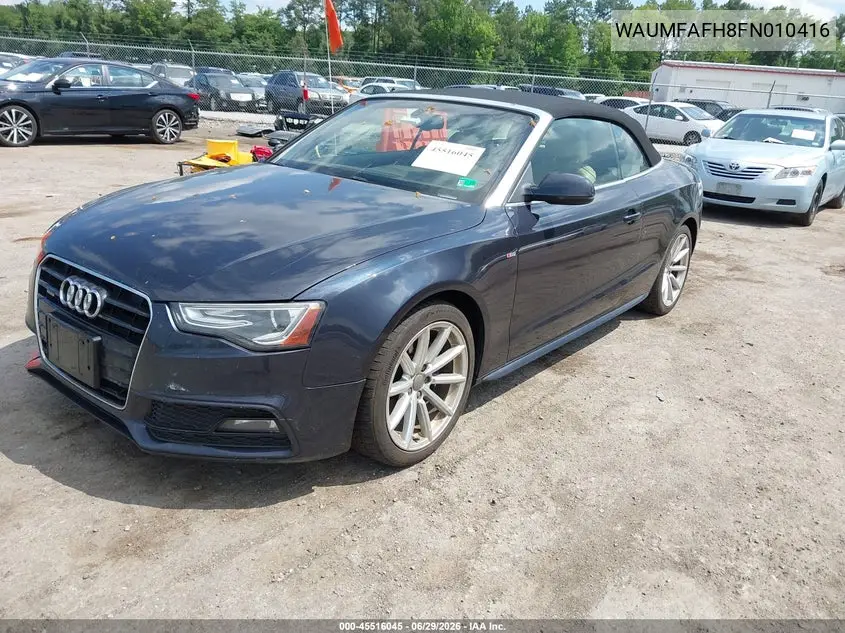 2015 Audi A5 2.0T Premium VIN: WAUMFAFH8FN010416 Lot: 45516045