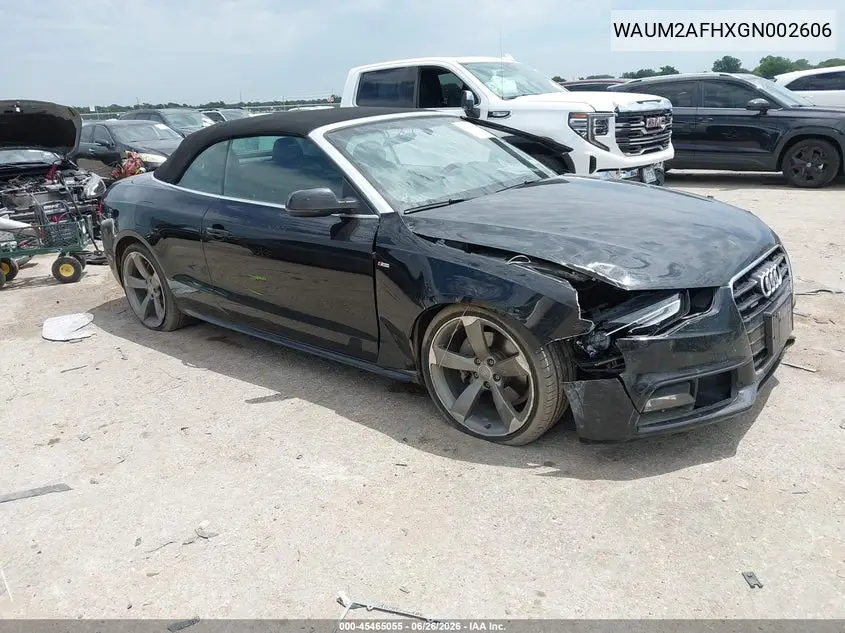 2016 Audi A5 Premium Plus VIN: WAUM2AFHXGN002606 Lot: 45465055