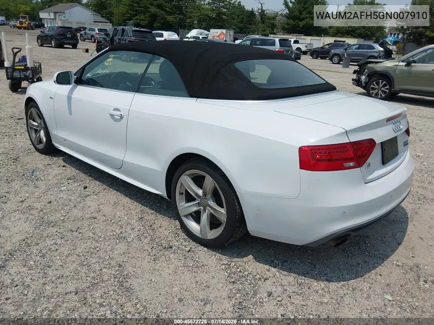 2016 Audi A5 Premium Plus VIN: WAUM2AFH5GN007910 Lot: 45572728
