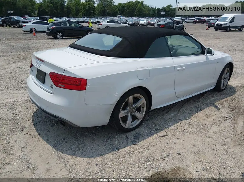 2016 Audi A5 Premium Plus VIN: WAUM2AFH5GN007910 Lot: 45572728