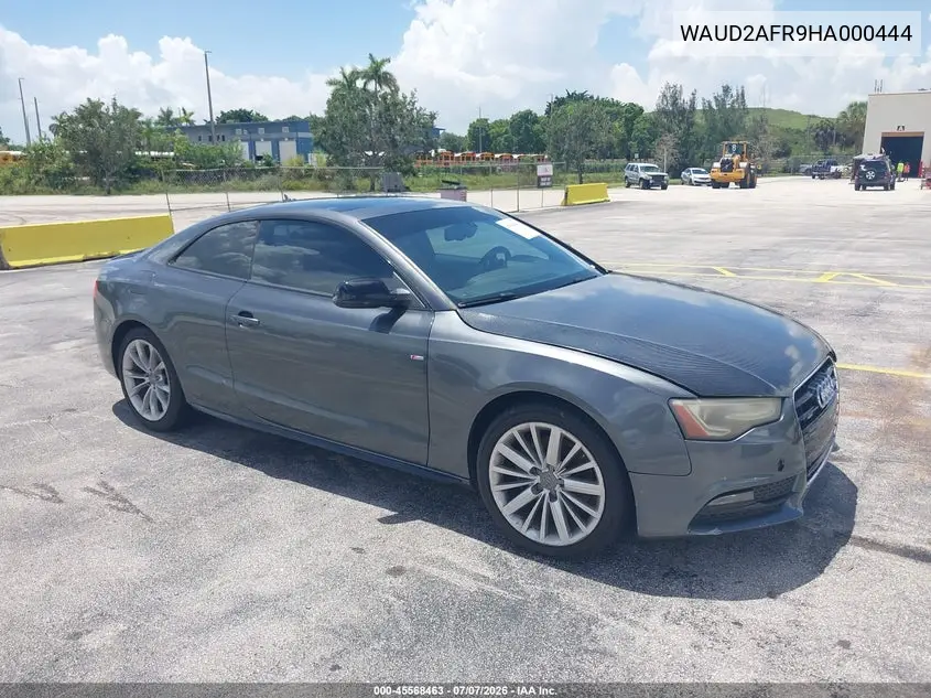 2017 Audi A5 Sport VIN: WAUD2AFR9HA000444 Lot: 45568463