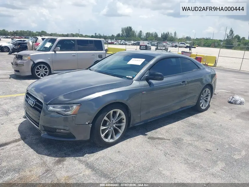2017 Audi A5 Sport VIN: WAUD2AFR9HA000444 Lot: 45568463