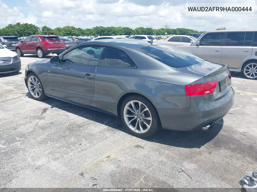 2017 Audi A5 Sport VIN: WAUD2AFR9HA000444 Lot: 45568463