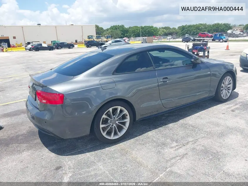 2017 Audi A5 Sport VIN: WAUD2AFR9HA000444 Lot: 45568463