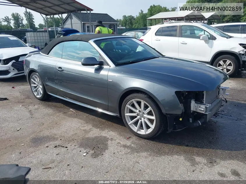 2017 Audi A5 Cabriolet Sport VIN: WAUD2AFH4HN002859 Lot: 45577312