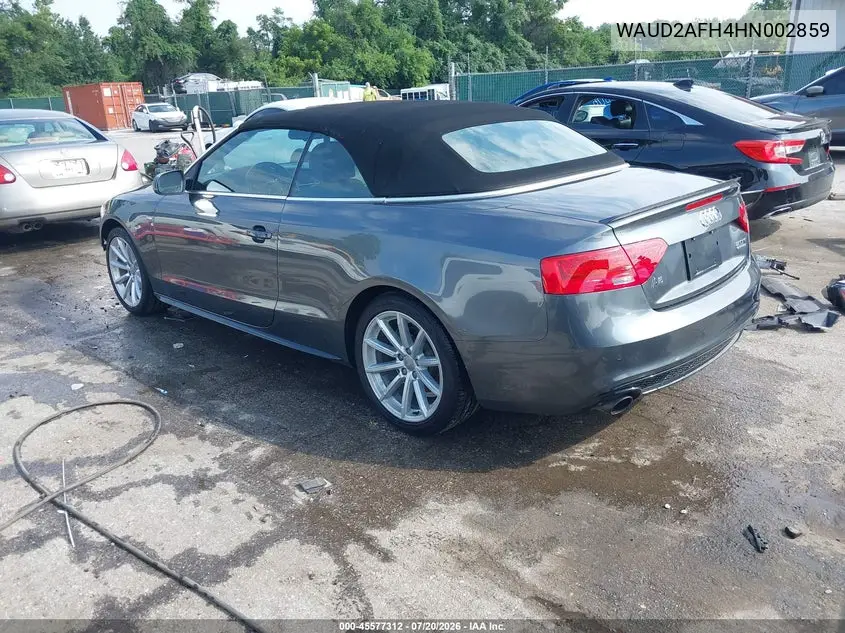 2017 Audi A5 Cabriolet Sport VIN: WAUD2AFH4HN002859 Lot: 45577312
