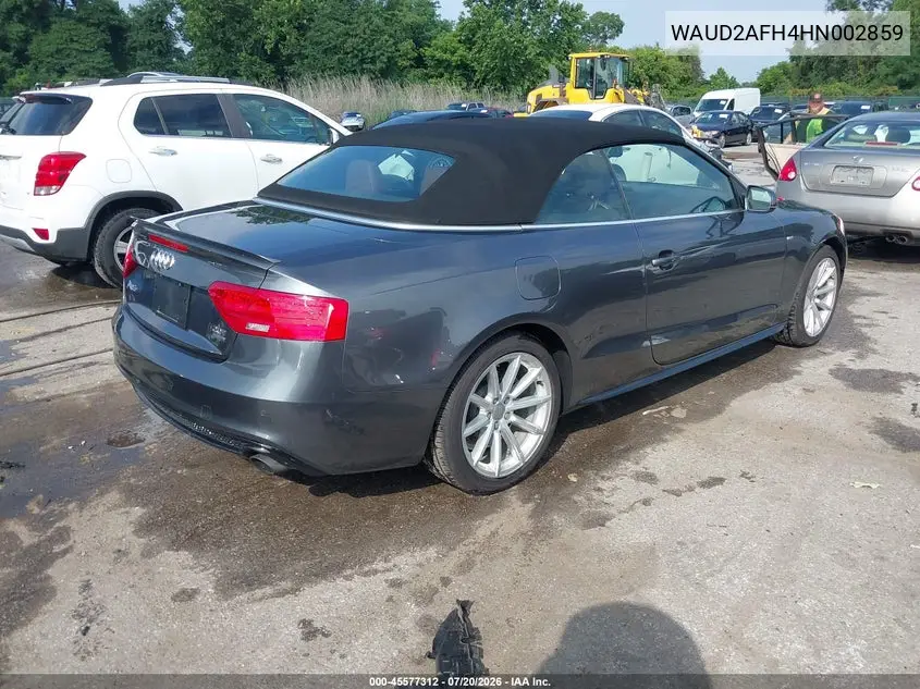 2017 Audi A5 Cabriolet Sport VIN: WAUD2AFH4HN002859 Lot: 45577312