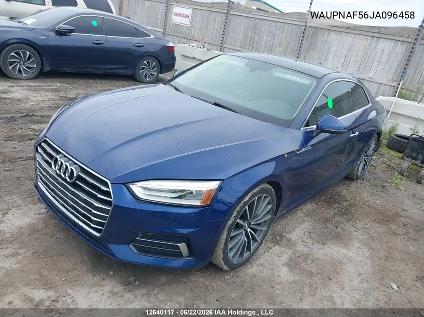 2018 Audi A5 Premium Plus VIN: WAUPNAF56JA096458 Lot: 12640117