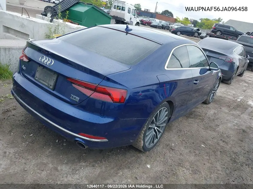 2018 Audi A5 Premium Plus VIN: WAUPNAF56JA096458 Lot: 12640117