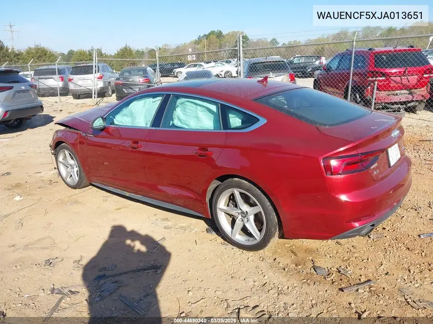2018 Audi A5 2.0T Premium VIN: WAUENCF5XJA013651 Lot: 44690340