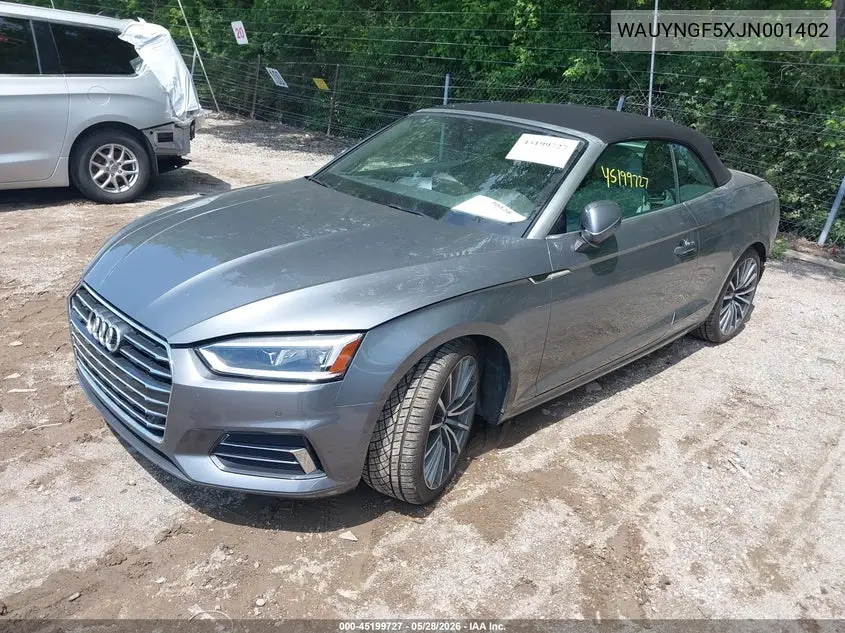 2018 Audi A5 2.0T Premium VIN: WAUYNGF5XJN001402 Lot: 45199727