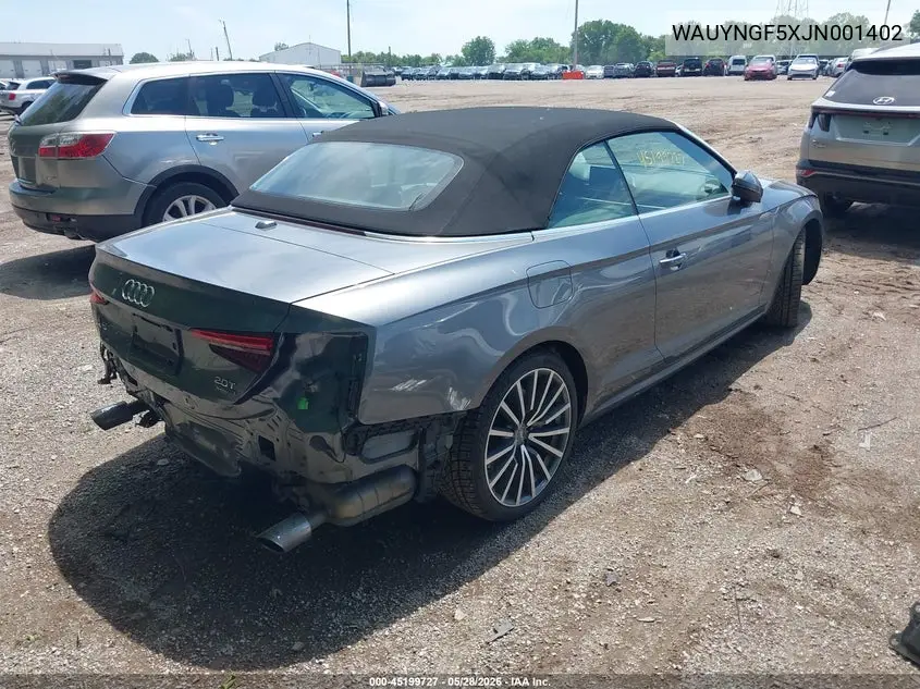 2018 Audi A5 2.0T Premium VIN: WAUYNGF5XJN001402 Lot: 45199727
