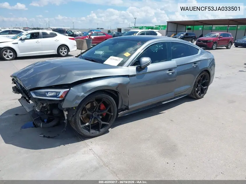2018 Audi A5 2.0T Premium VIN: WAUENCF53JA033501 Lot: 45393817