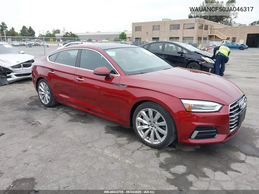 2018 Audi A5 2.0T Premium VIN: WAUANCF50JA046317 Lot: 45432758