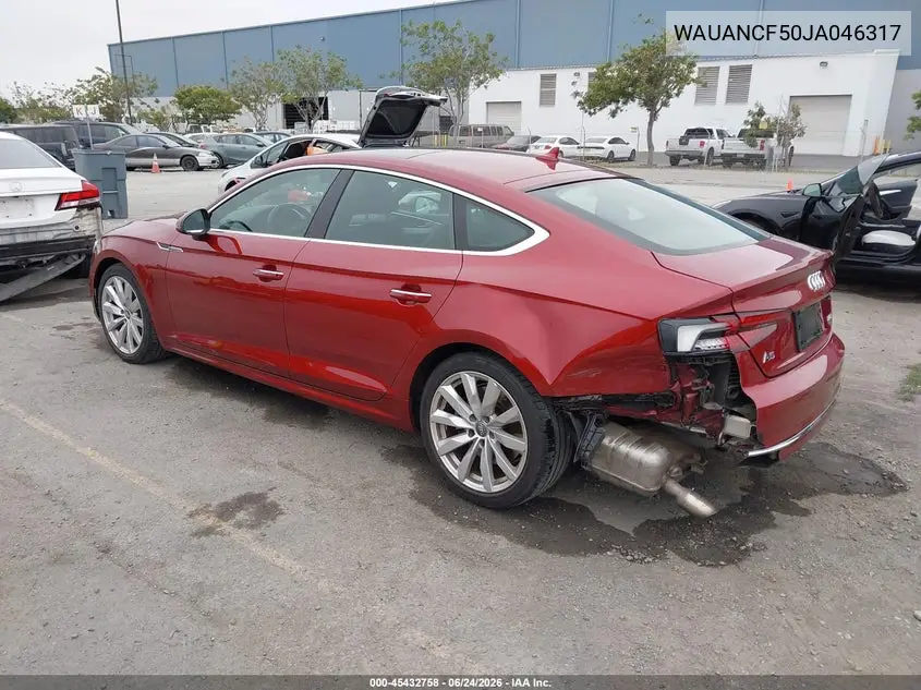 2018 Audi A5 2.0T Premium VIN: WAUANCF50JA046317 Lot: 45432758