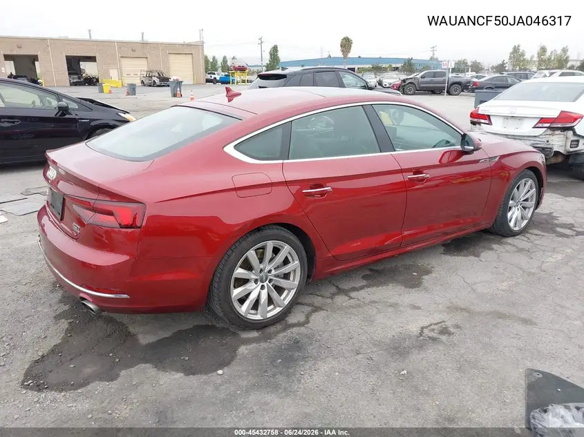 2018 Audi A5 2.0T Premium VIN: WAUANCF50JA046317 Lot: 45432758