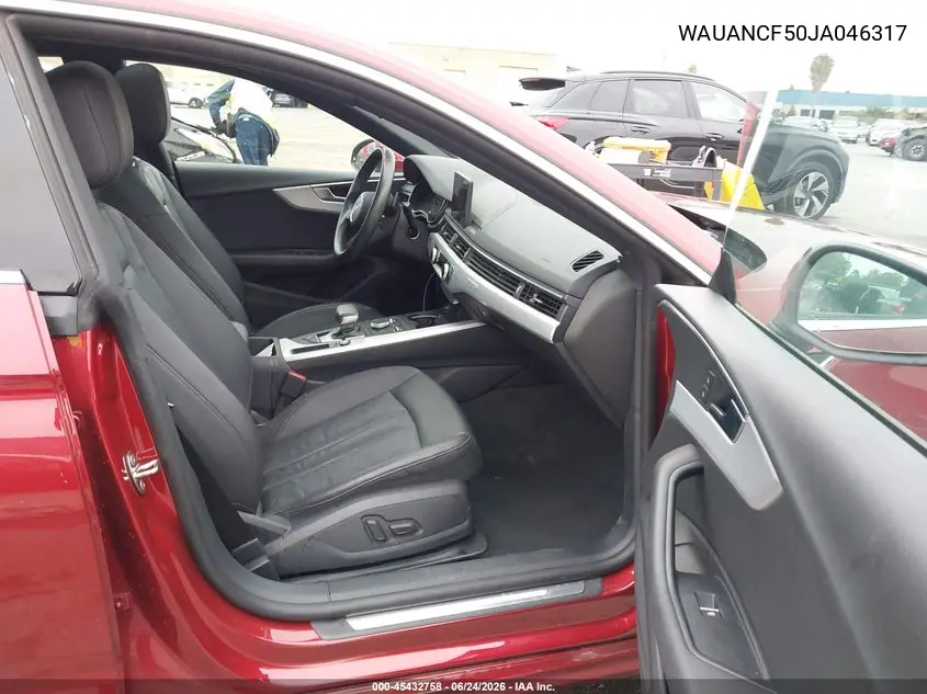 2018 Audi A5 2.0T Premium VIN: WAUANCF50JA046317 Lot: 45432758