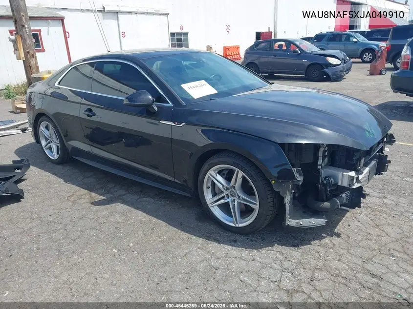 2018 Audi A5 2.0T Premium VIN: WAU8NAF5XJA049910 Lot: 45446269