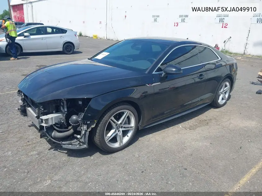 2018 Audi A5 2.0T Premium VIN: WAU8NAF5XJA049910 Lot: 45446269