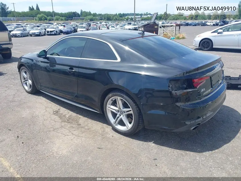 2018 Audi A5 2.0T Premium VIN: WAU8NAF5XJA049910 Lot: 45446269